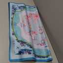 Seenelling Chinoiserie Blue Mahjong Mat 31.5" x 31.5" Non-Slip Noise Reduction Mahjong Table Mat Multi-Purpose Game Table Cover for Mah Jong Card Board Poker Dominoes Tile Games