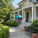 6 inch Diameter Gazing Ball,Rainbow Stainless Steel Polished Reflective Smooth Garden Sphere Globe Mirror,Colorful and Shiny Addition to Any Garden or Home