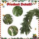 Crowye 6 Pcs 6ft Christmas Cedar Garland Artificial Pine Christmas Garland Realistic Winter Greenery Garland Green Pine Cypress Vines for Holiday Mantel Fireplace Table Centerpiece Xmas Decor