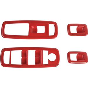 RAZPOY Window Lift Switch Cover Trim Compatible with Jeep Grand Cherokee 2011-2020 & Cherokee 2014-2024 & Grand Commander 2018-2024, Red