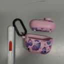 TATOFY for AirPod 4th Gen Case with Phone Stand Lock Carabiner Cleaning Kit, Floral AirPods 4 Hard Shell Dustproof Cover for Women, MagSafe Compatible (Butterfly, AirPods 4th)