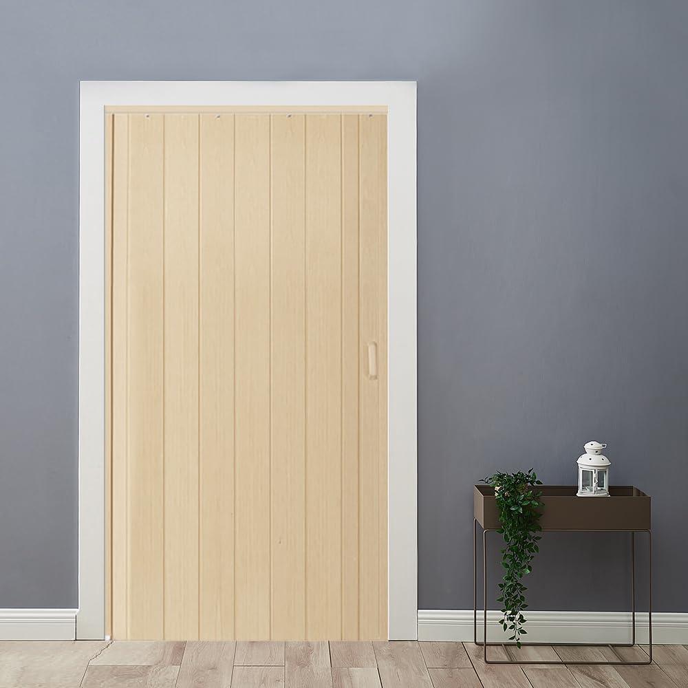 Multifold Oak 32inx80in Accordion Doors Interior,Retractable PVC Compact Accordion Bifold Sliding Folding Closet Doors for Doorway,Bedroom (Oak,32in*80in)