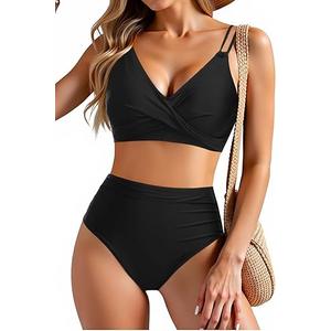Holipick Women High Waisted Bikini Set Two Piece Swimsuits Push up Wrap Swim Suits Top Tummy Control Bathing Suit XL 