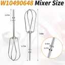2 x W10490648 Hand Beaters Attachments for kitchenaid Hand Mixer