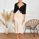 BB&KK Womens Knitted Shawl Wraps Winter Bridal Wedding Stole Shrug Party Shoulder Cream Scarf Wrap Warm Dress Cover Up