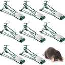 8 Pack Metal Gopher Traps for Outdoor Use, Easy Set Reusable Mole and Vole Trap for Lawn, Farm, Garden, Yard