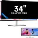 [2-Pack] 34 Inch Privacy Screen Filter for 21:9 Widescreen Monitor, Removable 34in Matte Anti Blue Light Glare Privacy Shield, Anti Spy Security Protector for Computer PC Desktop [Supporting Curved Screen]