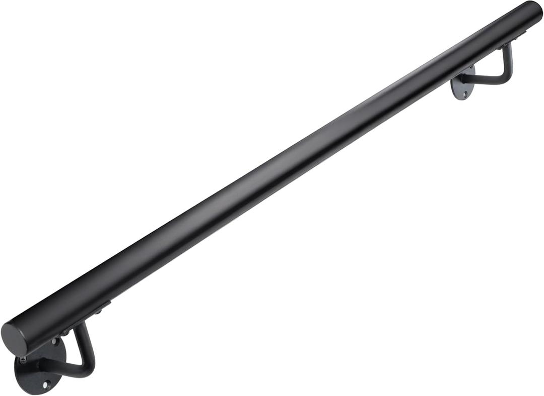 36 Inch No-Slip Black Stair Railing Indoor - 3 FT Inside Staircase Handrail, Outdoor Steps Hand Rails, Deck Banister Rail, Safety Grab Bar for Eldely