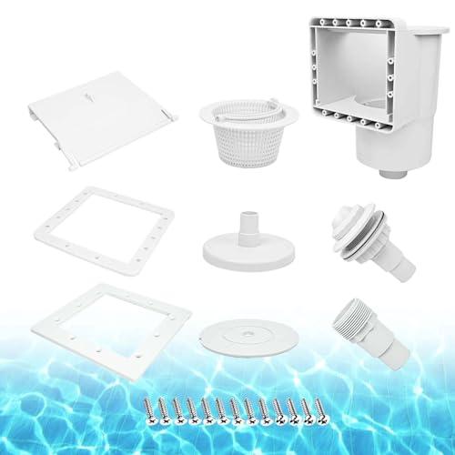 ZAIGANMA Above Ground Pool Skimmer, ABS Standard Thru-Wall Skimmer with Accessory Kit, Swimming Pool Skimmer, Opening Width 6 Inches Fits for All Standard Pool Wall, Replace #SP1091LX, 8940,45-400