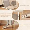 Modern Cardboard Cat Scratcher for Indoor Cats, Anti-Tip Wooden Frame Cat Scratching Board, Wall/Sofa/Furniture Mount by Non-Slip Cat Scratch Pad, Extra Durable for Multi-Cat Homes(M)