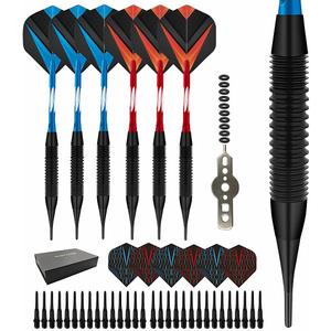 Exquisite 19 Grams Soft Tip Darts Sets, 6 PCS Darts per Set | Come with 30 Extra Dart Tips, 10 O-Rings, 6 Flights, Tool | for Beginners or Professional Players (Bule and red) Exquisite 19 Grams Soft Tip Darts Sets, 6 PCS Darts per Set | Come with 30 Extra Dart Tips, 10 O-Rings, 6 Flights, Tool | for Beginners or Professional Players (Bule and red)