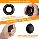 3 x ALMAH Hand Grip Strengthener kit(5 Pack),Grip Strength Trainer,Forearm Workout Trainer Adjustable Grip Exercises,Finger Grip Strengthener,Finger Stretcher,Grip Ring & Stress Relief Ball with Carry Bag (Black)