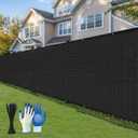 6' x 50' Black Fence Panel Privacy Screen, 220 GSM HDPE & Polyester, Modern Style, 95% Visibility Blockage, UV & Weather Resistant