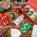 Shappy 12 Sets Friendship Christmas Ornament, Glitter Light Bulb Christmas Ornament Friends Gift with Greeting Cards Letter Stickers and Organza Bags for Friendship Keepsake Decor