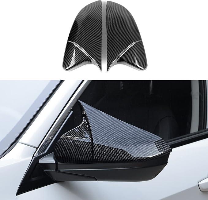 BRMYL Car Rearview Mirror Guard Cover Decals for Honda Civic 2016 2017 2018 2019 2020 2021 10th Gen Accessories ABS Carbon Fiber Exterior Stickers, 2 Pieces
