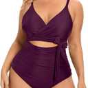 Daci Plus Size One Piece Swimsuit - Tummy Control Bathing Suit for Women Cutout Swimwear, Size: 22 Plus