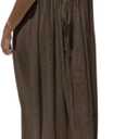 Womens Summer Casual Sleeveless Backless Cami Sundress 2026 Vacation House Dress (Brown)