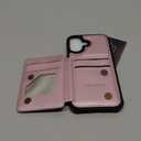 Vinich for iPhone 16 Wallet Case with Card Holder, RFID Blocking Credit Slots Kickstand Shockproof Phone Cover Fit for iPhone 16 6.1" Rose Gold