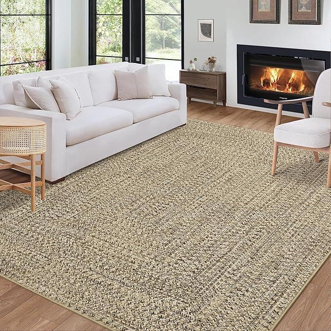 ROYHOME Machine Washable Rug 4x6 Print Braided Area Rugs Stain