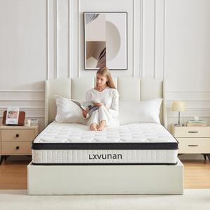 Queen Mattress, 10 inch Box Mixed Gel Memory Foam, Independent Bag Spring Mattress, Medium Hardness, Comfortable and Breathable