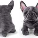 French Bulldog Stuffed Animal, 8.6 inch Realistic Puppy Plush Cute Soft Dog Gifts for Boys and Girls (Gray)
