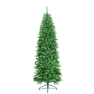 7 ft. PVC Hinged Pre-lit Fir Pencil Artificial Christmas Tree