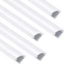 85in Corner Cable Concealer, Corner Cord Hider for One Cord, Wire Covers for Cords, Paintable Corner Cord Cover, Cable Management Channel Cable Raceway for Wall, Floor Baseboard, Ceiling -5 X L17in (Small, White)