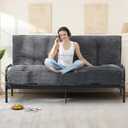 10" Futon Mattress Full Size, Ultra Thick Futons Sofa Couch Bed Sleeper Sofa Bed, Versatile Floor Futons Japanese Floor Mattress for Adults, Grey (Frame Not Included)