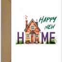 12 x Happy New Home Card for New House Congratulations and Housewarming Card with Envelope