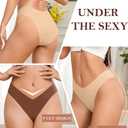 4 x ASIMOON High Waist Bikini Underwear Womens Seamless Lace No Show Panties Soft Stretch High Cut Panties 10 Pack (L)