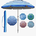 Blissun 7.2' Beach Umbrella with Sand Anchor, Outdoor Portable Beach Umbrella for Sand with Tilt Pole, Carry Bag, Air Vent
