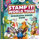 Stamp It! World Tour Geography Board Game for Kids Aged 8-12  Travel Across Continents & Collect Stamps  Educational World Adventure & Map Trivia for Classroom for Geography Lovers