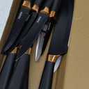 YOSFO Kitchen Knife Set, 15 Pcs Knife Set with Block and Sharpener, High Carbon Stainless Steel Ultra Sharp, Dishwasher Safe