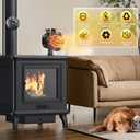 Wood Stove Fan Heat Powered Fireplace Fan Non Electric,60 Oscillating Heat Powered Fan 6 Blades with Magnetic Thermometer, Thermal Fan for Wood Burning Stove