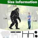 7.4ft Bigfoot Metal Outdoor Decor Big Foot Sasquatch Gifts for Men/Dad/Women, Chimpanzees Silhouette Statues for Yard Art, Garden, Patio, Backyard, Forests, Lawn Decorations(Classic Style)