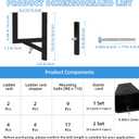 Cargo Trailer Ladder Rack-400lb Load-Carry 2-4 Ladders-Adjustable Aluminum Side Mount RV Ladder Rack-Rubber Pads/Bungee Cords/Hooks for Open/Enclosed Trailer/Garage/Shed Exterior/Interior Wall