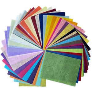 A5 50 Sheets Natural Fiber Mulberry Tree Mulberry Paper Sheets Art Tissue Washi Paper Design Craft Art Origami Suppliers Card Making 8.3" x 5.8". (Mixed 50 Color, A5)
