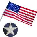 Pole Sleeve 2.5x4 Ft American flag Outdoor Banner Style,Heavy Duty Longest Lasting Nylon USA Pole Sleeved ,All-Weather Durable American Flags Sleeve For Outside,Embroidered Stars,Sewn Stripes,US Flag Sleeve