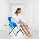 Portable Sauna Chair, Fast Folding Oxford Fabric Reinforced Chair, with Pockets and Carry Bag, Suitable for Sauna, Fishing, and Picnics (Blue), Large