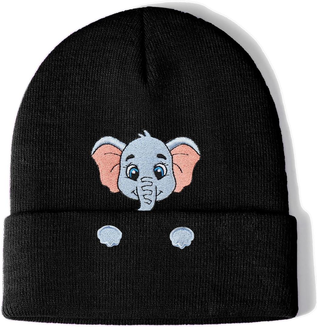 Elephant Gifts Embroidered Hat for Women Men Thank You Gift Animal Lover Birthday Christmas Stocking Stuffers Gifts Stuff (Black)