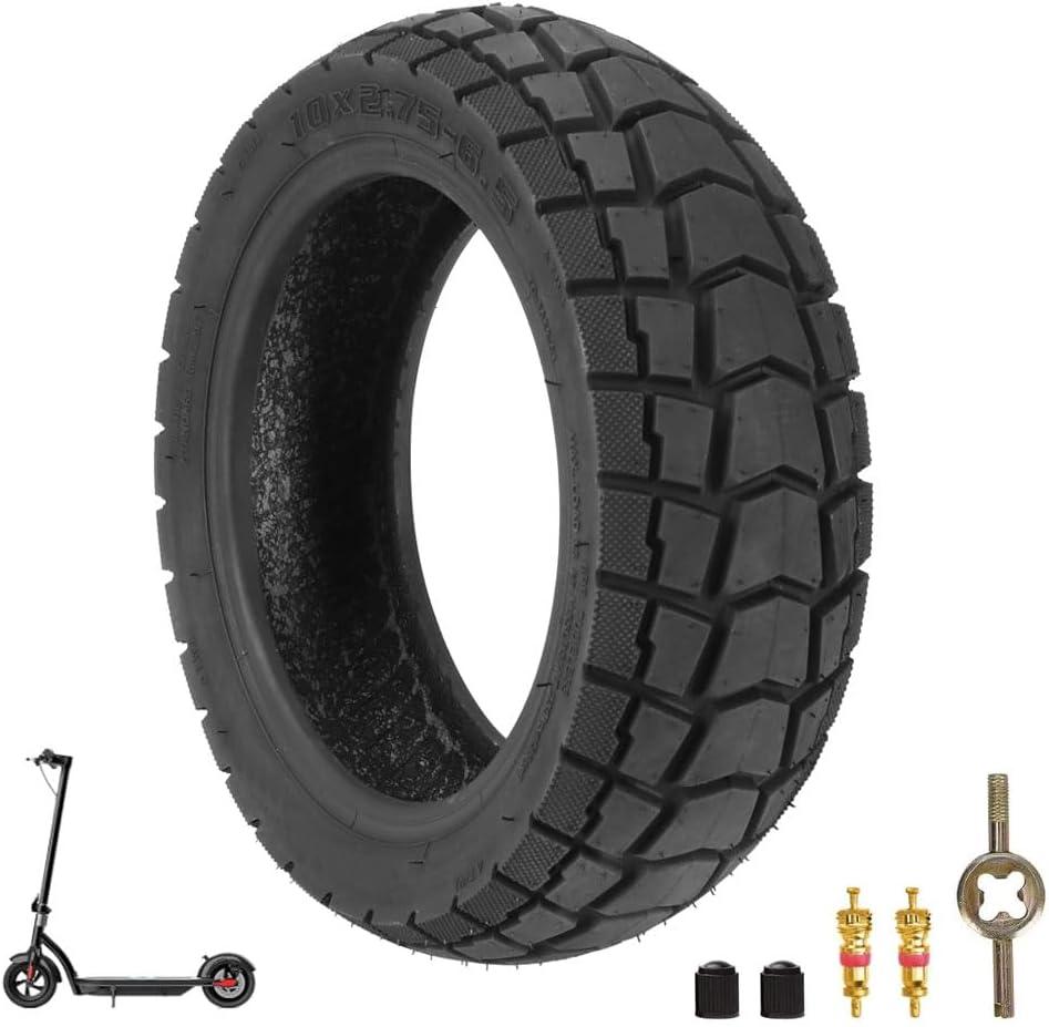 10x2.756.5 Tire 10 Inch Electric Scooter Vacuum Rubber Tires compatible with Speedway 5 Dualtron 3 Off Road Hover-1 Alpha JOYOPR S Hiboy Titan PRO Tubeless Replacement Outer Tyre Explosion-Proof