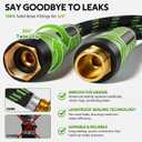 NON-EXPANDABLE Garden Hose 25 FT, Heavy Duty Steel Metal Flexible Water Hose with 10-Function Spray Nozzle, Durable Fabric Skin, No Kinks & Leak-Proof with Upgraded Handle