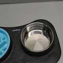 Slow Feeder Dog Bowls 3 in 1 Stainless Steel Food and Water Bowls with Non-Spill and Skid Silicone Mat to Slow Down Eating for Large Medium Small Breed Size Dogs and Cats (Dark Grey)