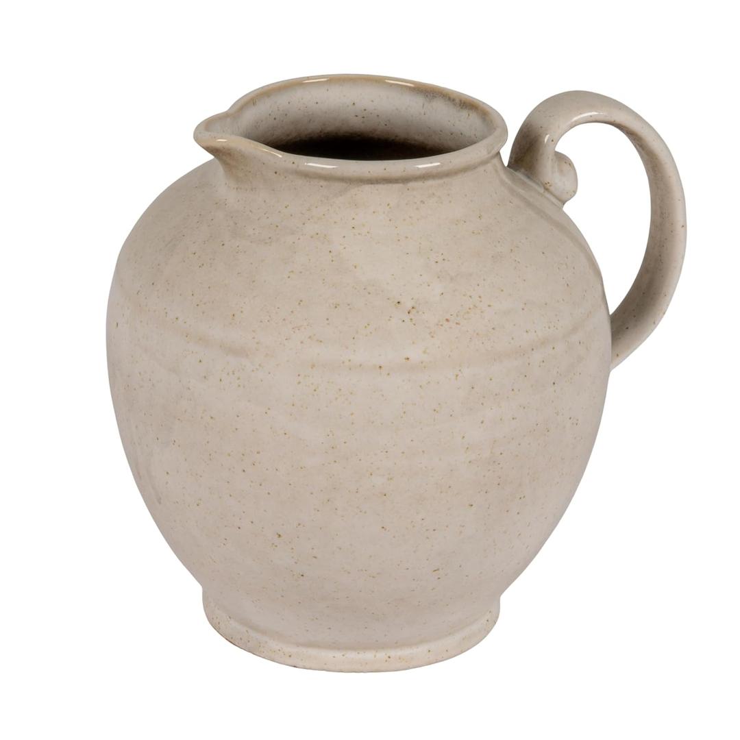 Creative Co-Op Stoneware Pitcher with Reactive Glaze, Cream