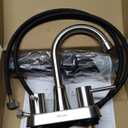 Bathroom Faucets, Bathroom Faucet 3 Hole, Bathroom Sink Faucet, Faucet for Sink 4 Inch 2 Handle Centerset, Lead-Free, with Copper Pop Up Drain (Brushed Nickel)