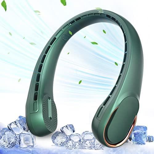 ASNUG Neck Fan,Portable Bladeless Neck Fan, USB Rechargeable Personal Fan, 4000 mAh Battery Operated Wearable Fan, 3 Speeds Adjustable,Faster Cooling, Ultra Quiet, Suitable for Home, Office, Sports