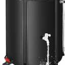 50 Gallon / 200L Rain Barrel, Collapsible Rain Barrels to Collect Rainwater from Gutter with Spigots and Overflow, 500D PVC Portable Rain Water Collection Catching System, Water Catcher Tank (Black)