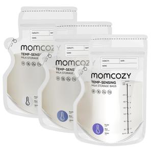 Momcozy Breastmilk Storage Bag, 8Oz, Temp-Sensing Color Change, 200 Count Milk Storage Bags Breastmilk with Pour Spout, Milk Bag with Self Standing for Breastfeeding, No Leak Presterilized for Freezer