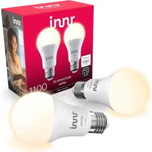 Innr Smart Light Bulbs, A19 Zigbee, Works with Philips Hue* and Alexa (Bridge Required), Soft White Light Bulb, Dimmable, E26 LED Bulb 75 Watt, Warm White, 1060lm 2-Pack