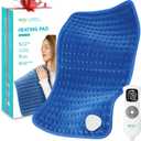 ALLJOY Electric Heating Pad for Back Pain Relief - 6 Heat Levels, 8 Timers, 24" x 12" Large Pad for Moist & Dry Heat Therapy, Abdomen Cramps, Shoulder, Leg, Arm - Blue